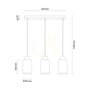Lampa suspendată Selva, stejar tratat cu ulei, 3xE27, 52 cm small 1
