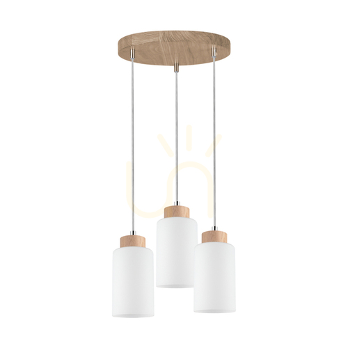 Verifica Lampa suspendată Selva, stejar uleiat, 3xE27, Ø30 cm