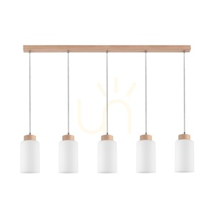 Lampă suspendată Selva, stejar uleiat, 5xE27, 100 cm small 0