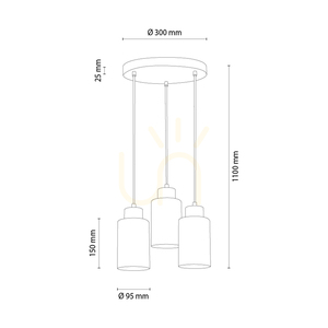 Lampa suspendată Selva, stejar uleiat, 3xE27, Ø30 cm small 1