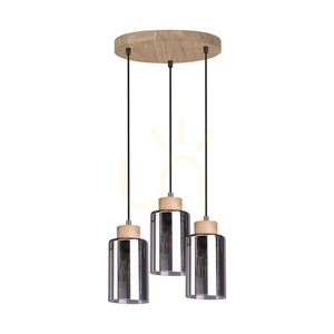 Lampa suspendată Selva, stejar uleiat, 3xE27, Ø30 cm small 0