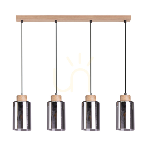 Verifica Lampa suspendată Selva, stejar tratat cu ulei, 4xE27, 75 cm