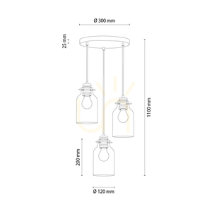 Lampa suspendată Allexa, stejar uleiat, 3xE27, Ø30 cm small 1