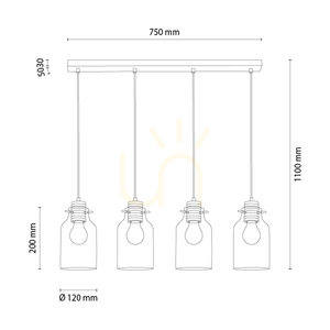 Lampa suspendată Allexa, stejar uleiat, 4xE27, 75 cm 2 Lampa suspendată Allexa, stejar uleiat, 4xE27, 75 cm small 2