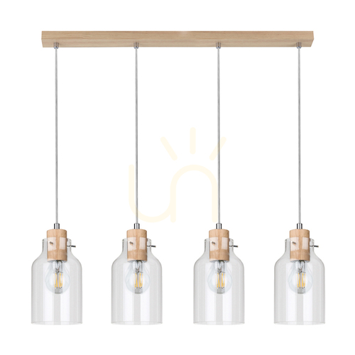 Verifica Lampa suspendată Allexa, stejar uleiat, 4xE27, 75 cm