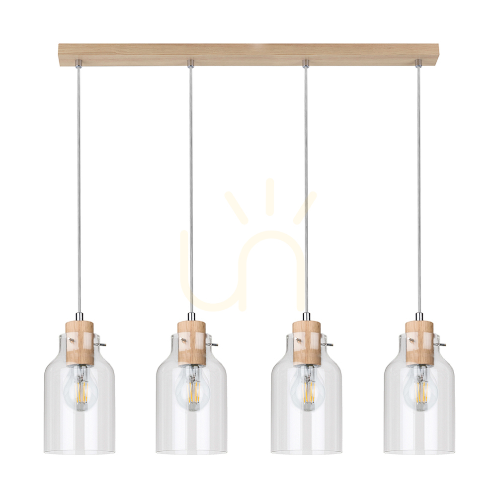 Verifica Lampa suspendată Allexa, stejar uleiat, 4xE27, 75 cm Lampa suspendată Allexa, stejar uleiat, 4xE27, 75 cm