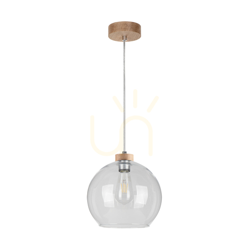 Verifica Lampa suspendată Fiorda, stejar uleiat, 1xE27, Ø25 cm