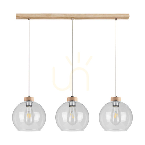 Verifica Lampa suspendată Fiorda, stejar uleiat, 3xE27, 100 cm