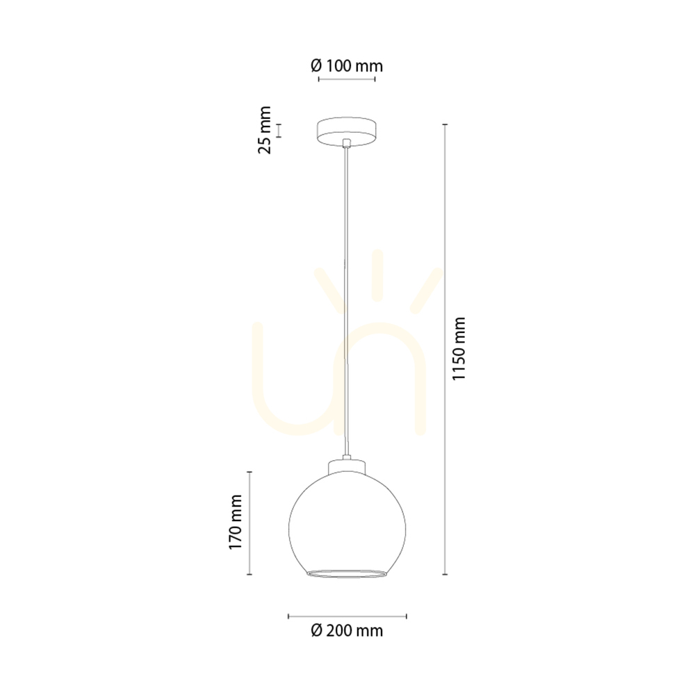 Vedere Lampa suspendată Cameo Black, 1xE27, Ø20 cm Lampa suspendată Cameo Black, 1xE27, Ø20 cm
