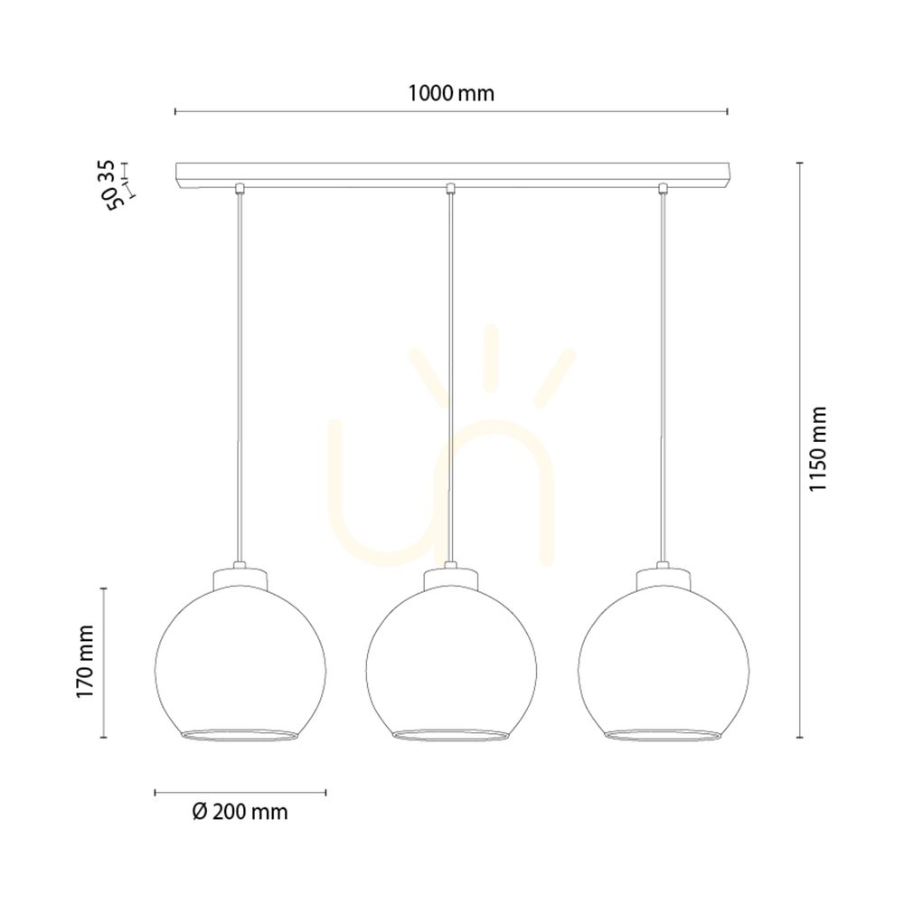 previzualizare Lampă suspendată Cameo Black, 3xE27, 100 cm Lampă suspendată Cameo Black, 3xE27, 100 cm