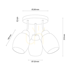 Lampa de tavan Skaja, stejar uleiat, 3xE27, Ø20 cm small 1
