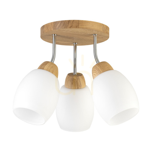 Verifica Lampa de tavan Skaja, stejar uleiat, 3xE27, Ø20 cm