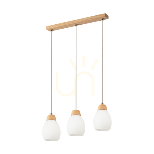 Verifica Lampa suspendată Skaja, stejar uleiat, 3xE27, 54 cm