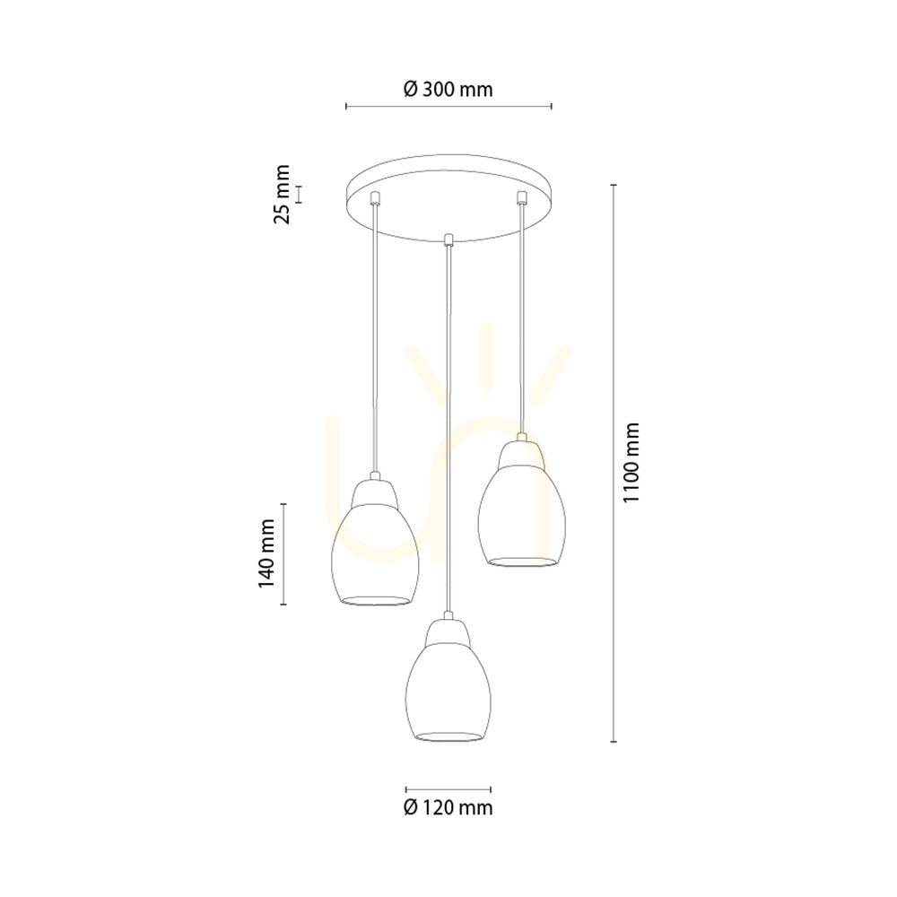 previzualizare Lampa suspendată Skaja, stejar uleiat, 3xE27, Ø33 cm Lampa suspendată Skaja, stejar uleiat, 3xE27, Ø33 cm