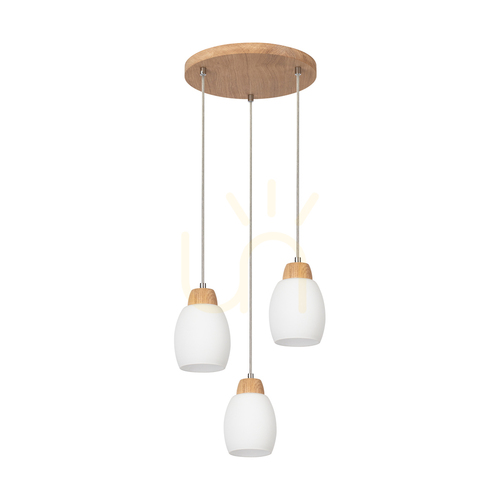 Verifica Lampa suspendată Skaja, stejar uleiat, 3xE27, Ø33 cm
