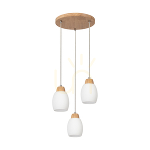 Lampa suspendată Skaja, stejar uleiat, 3xE27, Ø33 cm 0 Lampa suspendată Skaja, stejar uleiat, 3xE27, Ø33 cm small 0