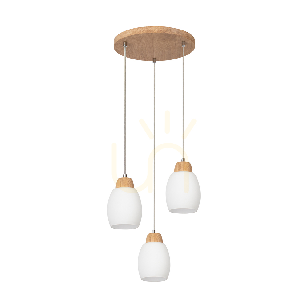 Verifica Lampa suspendată Skaja, stejar uleiat, 3xE27, Ø33 cm Lampa suspendată Skaja, stejar uleiat, 3xE27, Ø33 cm