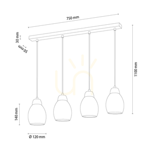 Lampa suspendată Skaja, stejar uleiat, 4xE27, 75 cm 1 Lampa suspendată Skaja, stejar uleiat, 4xE27, 75 cm small 1
