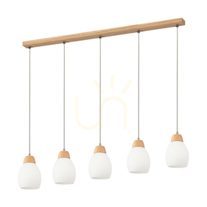 Lampa suspendată Skaja, stejar uleiat, 5xE27, 100 cm 0 Lampa suspendată Skaja, stejar uleiat, 5xE27, 100 cm small 0