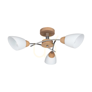 Lampa de tavan Oska, stejar uleiat, 3xE27, 70 cm small 0