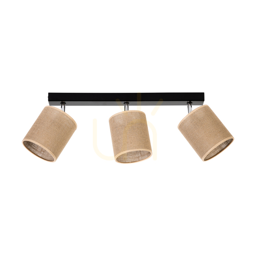 Verifica Lampa de tavan Canva, negru, abajur bej, 3xE27, 67 cm