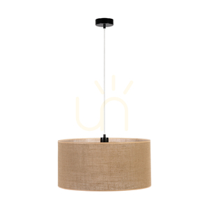 Lampa suspendată Canva, neagră cu abajur bej, 1xE27, Ø50 cm 0 Lampa suspendată Canva, neagră cu abajur bej, 1xE27, Ø50 cm small 0