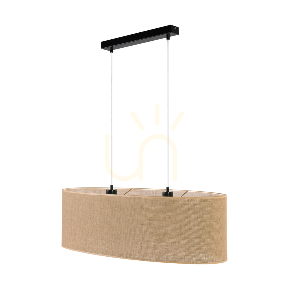 Verifica Lampa suspendată Canva, neagră cu abajur bej, 2xE27, 80 cm Lampa suspendată Canva, neagră cu abajur bej, 2xE27, 80 cm