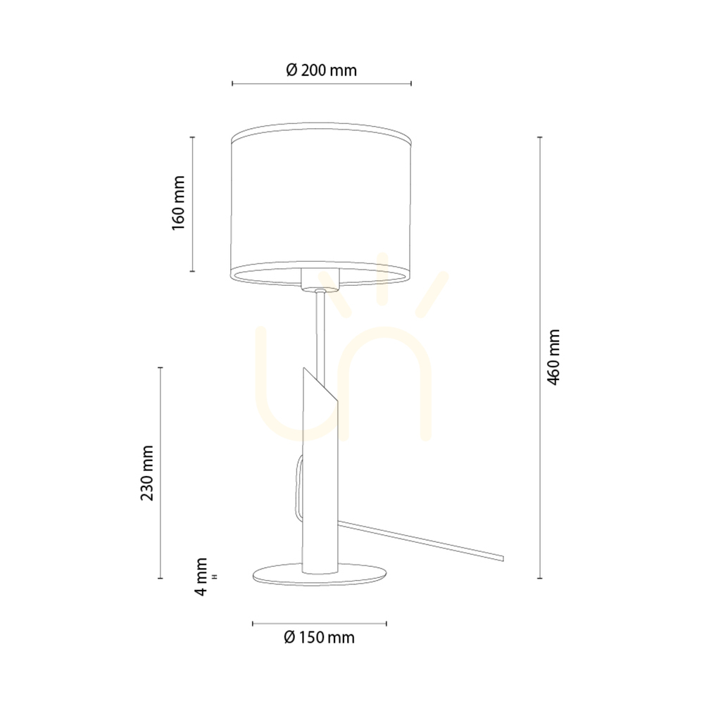 Vedere Lampa de masă Canva, stejar tratat cu ulei/negru, abajur bej, 1xE27, Ø20 cm Lampa de masă Canva, stejar tratat cu ulei/negru, abajur bej, 1xE27, Ø20 cm