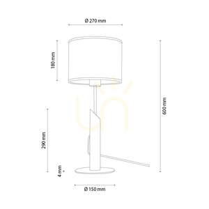 Lampa de masă Canva, stejar uleiat/negru, abajur bej, 1xE27, Ø27 cm small 2