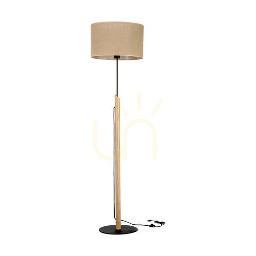 Verifica Lampa de podea Canva, stejar uleiat/negru, abajur bej, 1xE27, Ø40 cm