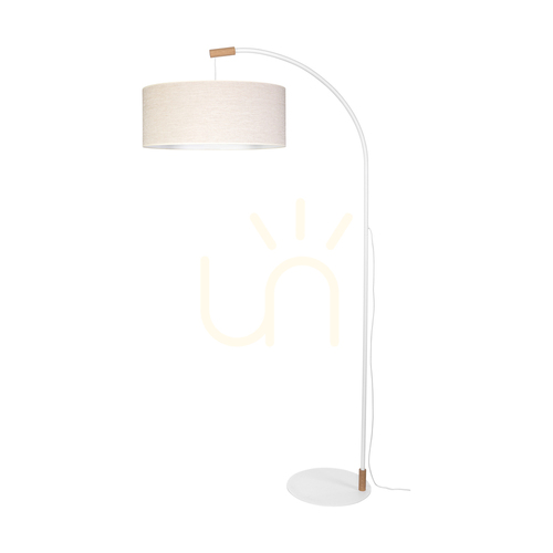 Verifica Lampa de podea Brindille, stejar uleiat/alb, abajur bej, 1xE27, 94 cm