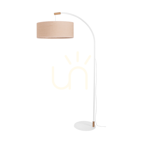Verifica Lampa de podea Brindille, stejar uleiat/alb, abajur bej, 1xE27, 94 cm