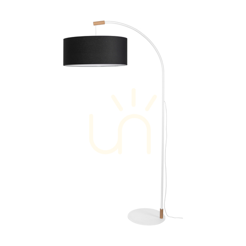 Verifica Lampa de podea Brindille, stejar uleiat/alb, abajur negru, 1xE27, 94 cm
