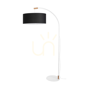 Lampa de podea Brindille, stejar uleiat/alb, abajur negru, 1xE27, 94 cm small 0