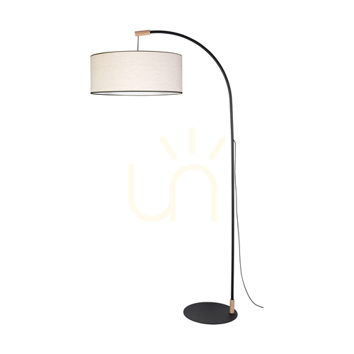 Verifica Lampa de podea Brindille, stejar uleiat/negru, abajur bej-negru, 1xE27, 94 cm