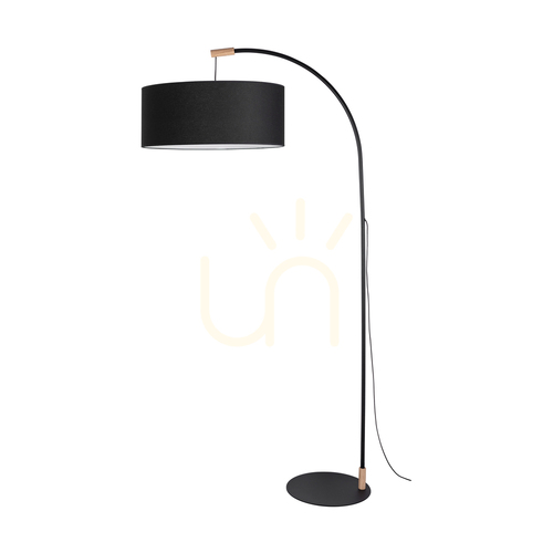 Verifica Lampa de podea Brindille, stejar uleiat/negru, abajur negru, 1xE27, 94 cm