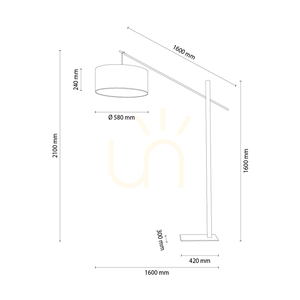 Lampa de podea Savra, stejar uleiat/negru, abajur bej, 1xE27, 160 cm small 1