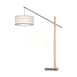 Lampa de podea Savra, stejar uleiat/negru, abajur bej-negru, 1xE27, 160 cm 0 Lampa de podea Savra, stejar uleiat/negru, abajur bej-negru, 1xE27, 160 cm small 0