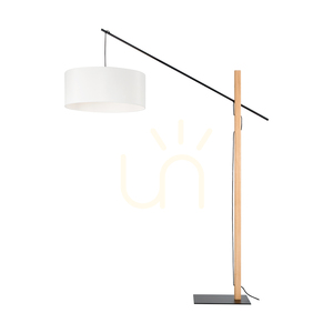 Lampa de podea Savra, stejar uleiat/negru, abajur alb, 1xE27, 160 cm 0 Lampa de podea Savra, stejar uleiat/negru, abajur alb, 1xE27, 160 cm small 0