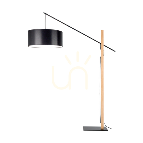Verifica Lampa de podea Savra, stejar uleiat/negru, abajur negru, 1xE27, 160 cm