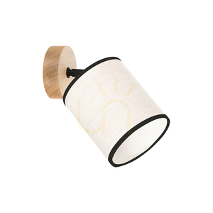 Aplică de perete Dreva, stejar uleiat, abajur bej-negru, 1xE27, 25 cm small 0