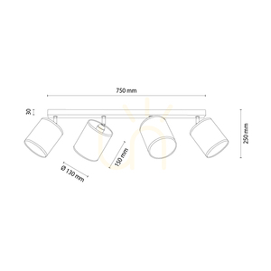 Lampa de tavan Dreva, stejar uleiat, abajur bej, 4xE27, 90 cm 1 Lampa de tavan Dreva, stejar uleiat, abajur bej, 4xE27, 90 cm small 1