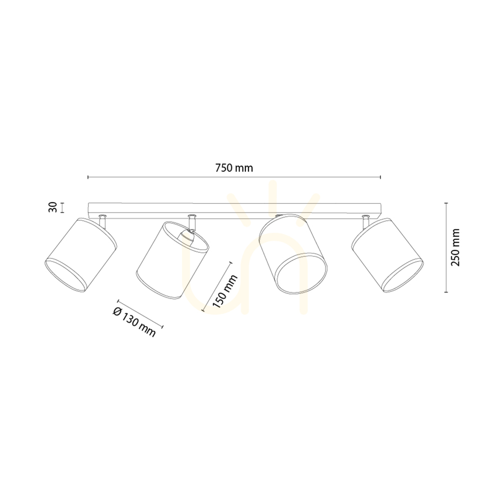 Vedere Lampa de tavan Dreva, stejar uleiat, abajur bej, 4xE27, 90 cm Lampa de tavan Dreva, stejar uleiat, abajur bej, 4xE27, 90 cm
