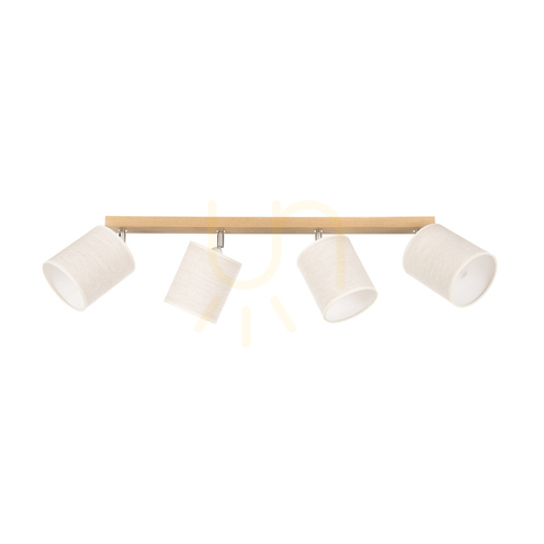 Verifica Lampa de tavan Dreva, stejar uleiat, abajur bej, 4xE27, 90 cm