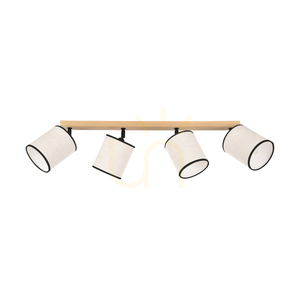 Lampa de tavan Dreva, stejar uleiat, abajur bej-negru, 4xE27, 90 cm 0 Lampa de tavan Dreva, stejar uleiat, abajur bej-negru, 4xE27, 90 cm small 0
