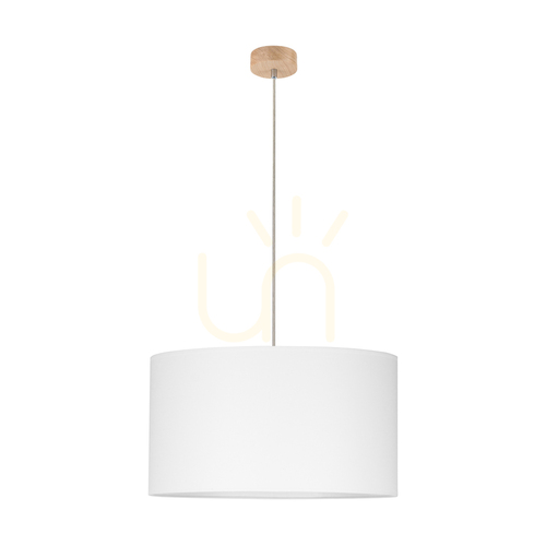Verifica Lampa suspendată Dreva, stejar uleiat, abajur alb, 1xE27, Ø50 cm