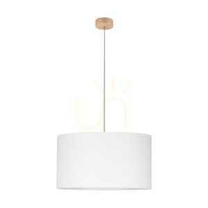 Lampa suspendată Dreva, stejar uleiat, abajur alb, 1xE27, Ø50 cm small 0
