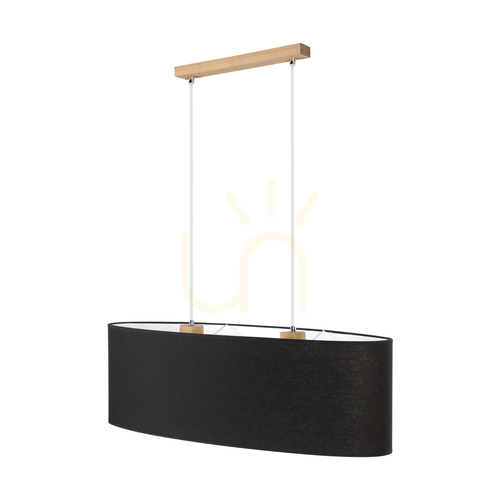 Verifica Lampa suspendată Dreva, stejar uleiat, abajur bej, 2xE27, 80 cm