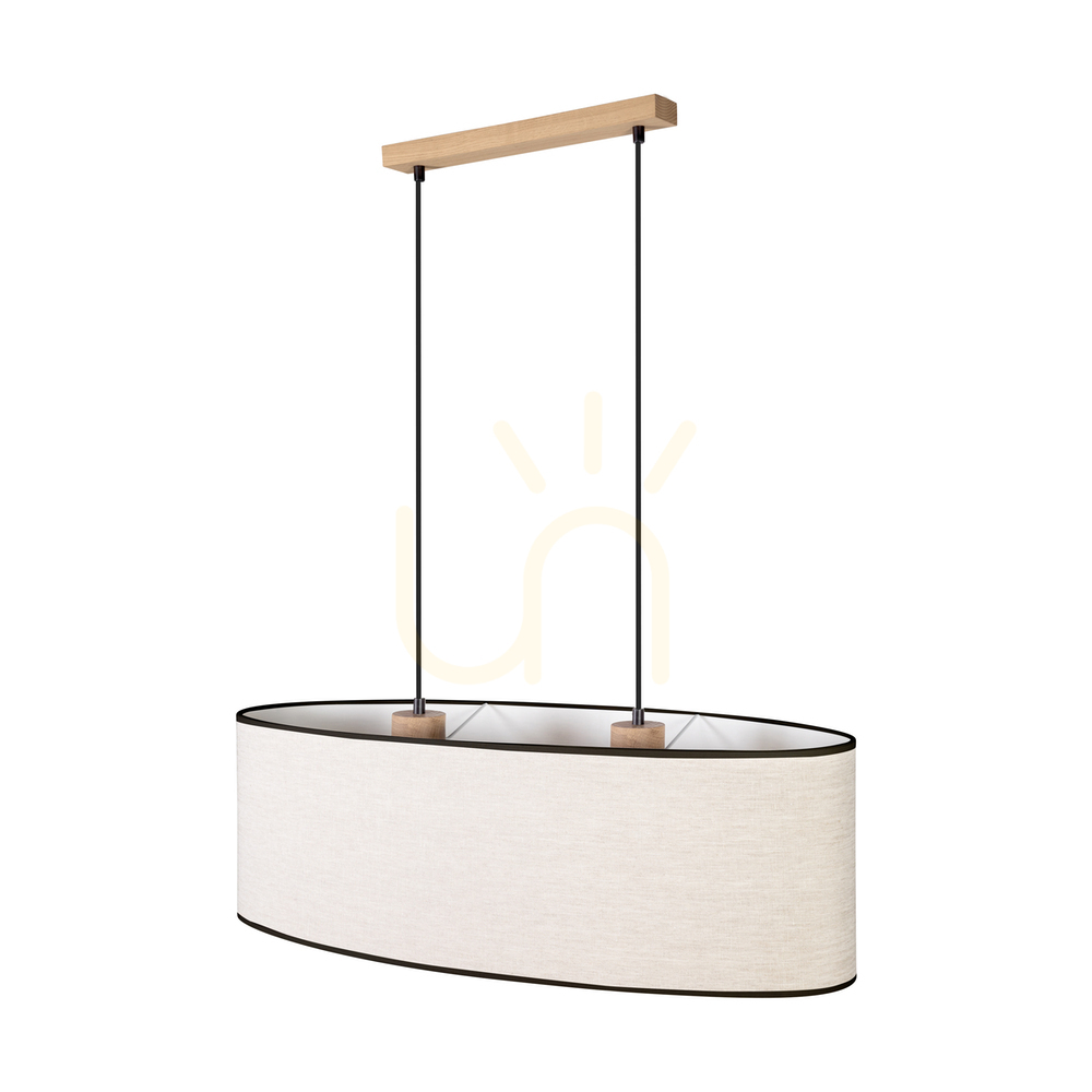 Verifica Lampa suspendată Dreva, stejar uleiat, abajur bej-negru, 2xE27, 80 cm Lampa suspendată Dreva, stejar uleiat, abajur bej-negru, 2xE27, 80 cm