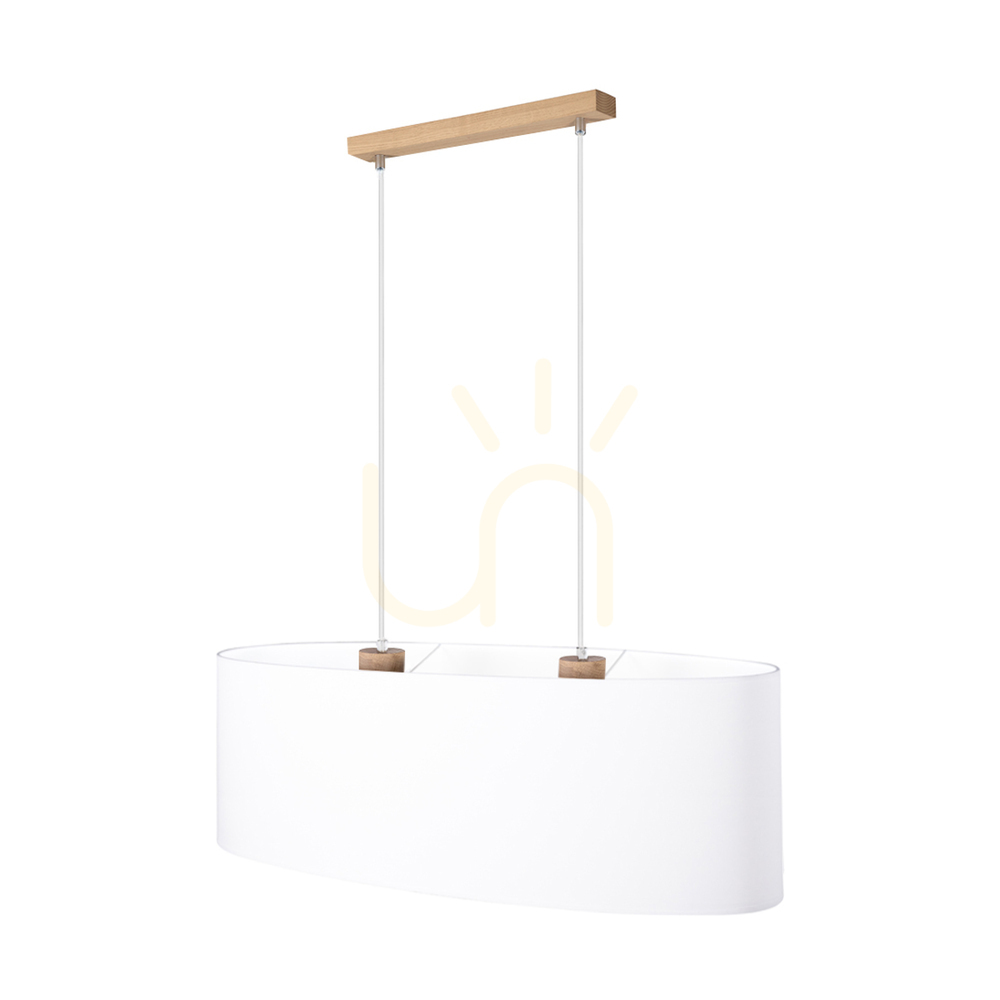 Verifica Lampa suspendată Dreva, stejar uleiat, abajur alb, 2xE27, 80 cm Lampa suspendată Dreva, stejar uleiat, abajur alb, 2xE27, 80 cm